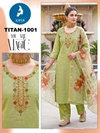 Titan By Kaya Shimmer Jacquard Kurti With Bottom Dupatta
